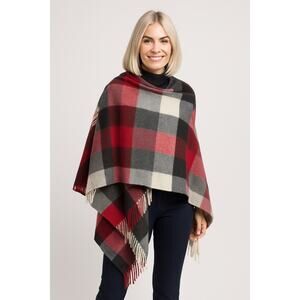 NWT 2010s Irish Lambswool Tartan Cape Scarf Woollen Market Ireland Small - Large